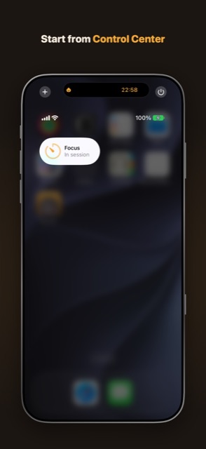 Control Center with the Burrow Focus control
