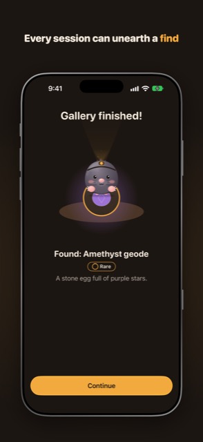 End-of-session screen: Gaston shows what he found