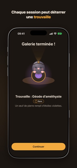 Écran de fin de session : Gaston montre sa trouvaille